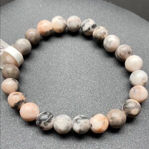 Pink Zebra Jasper 8 mm Stone Beaded Bracelet